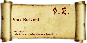 Vas Roland névjegykártya